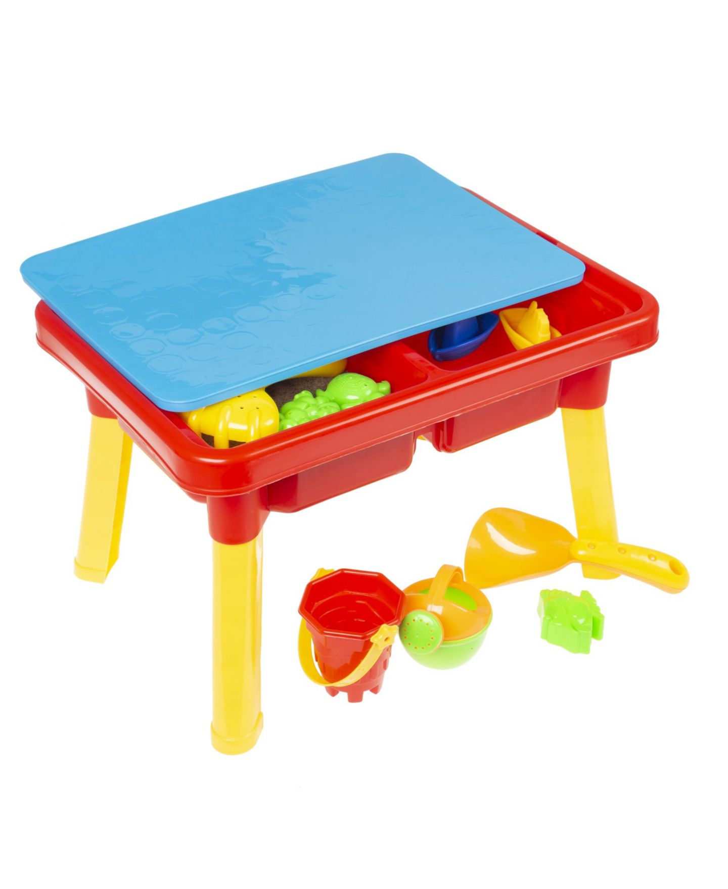 Детские игрушки Trademark Global Hey Play Water Or Sand Sensory Table With Lid, 17.5" x 12.5" x 11", Plastic, 10-Piece Activity Table, Ages 3+ — фото 5