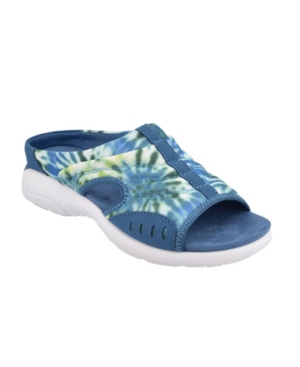 Easy Spirit Women's Traciee Flat Sandals Women's Shoes In Blue Tie-dye Multi