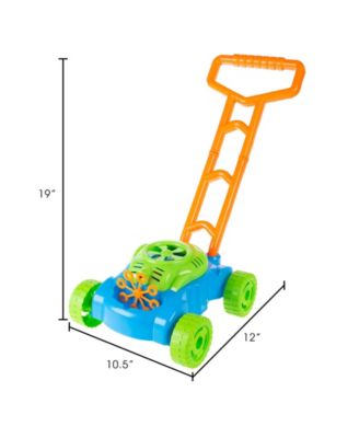 Hey Play Bubble Lawn Mower - Toy Push Lawn Mower Bubble Blower Machine, Walk Behind Outdoor Activity For Toddlers, Boys And Girls