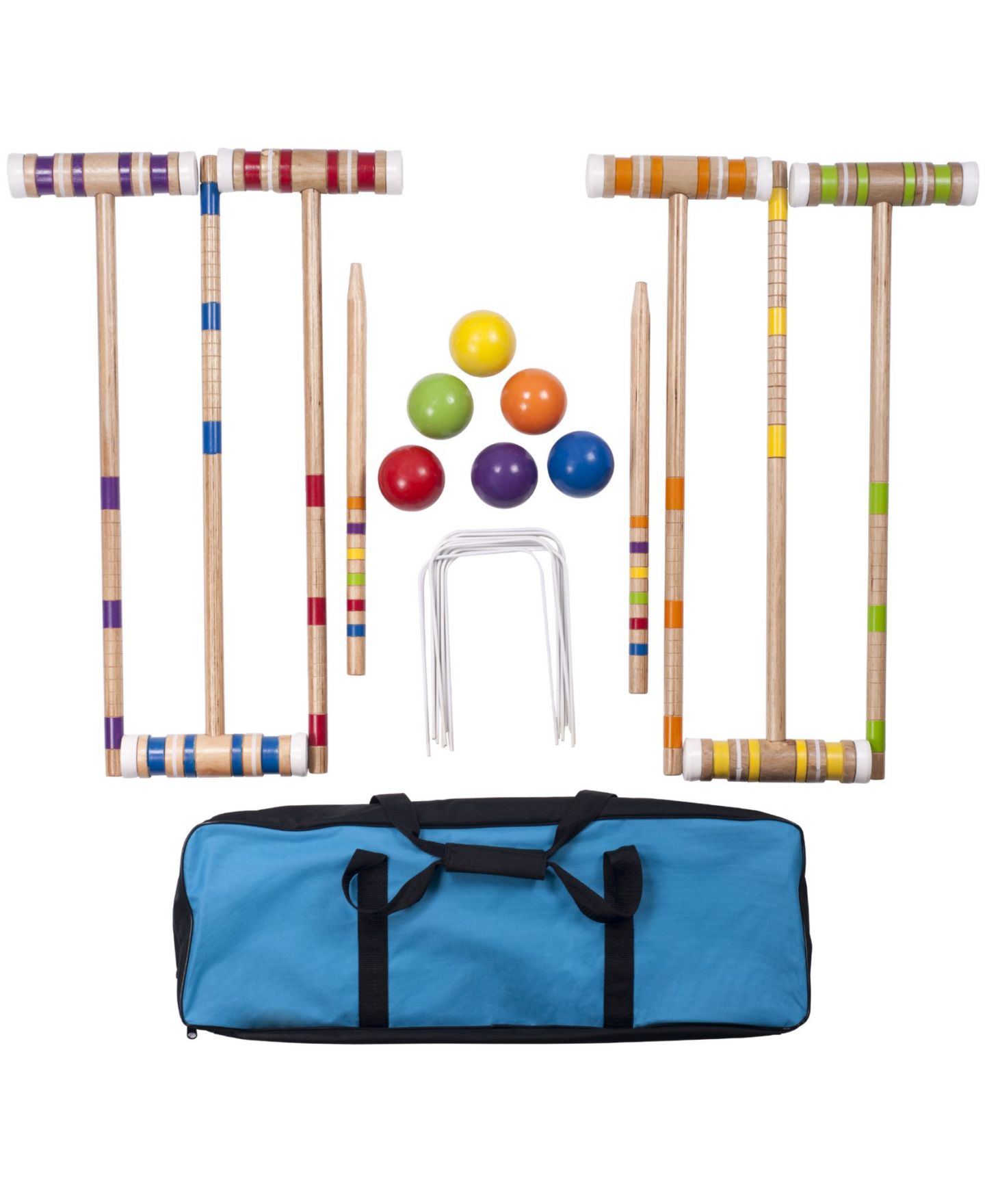 Детские игрушки Trademark Global Hey! Play! Wooden Vintage Croquet Set with Carrying Case, For 6 Players, Ages 6+ — фото 2