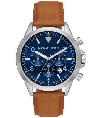michael kors blue leather watch