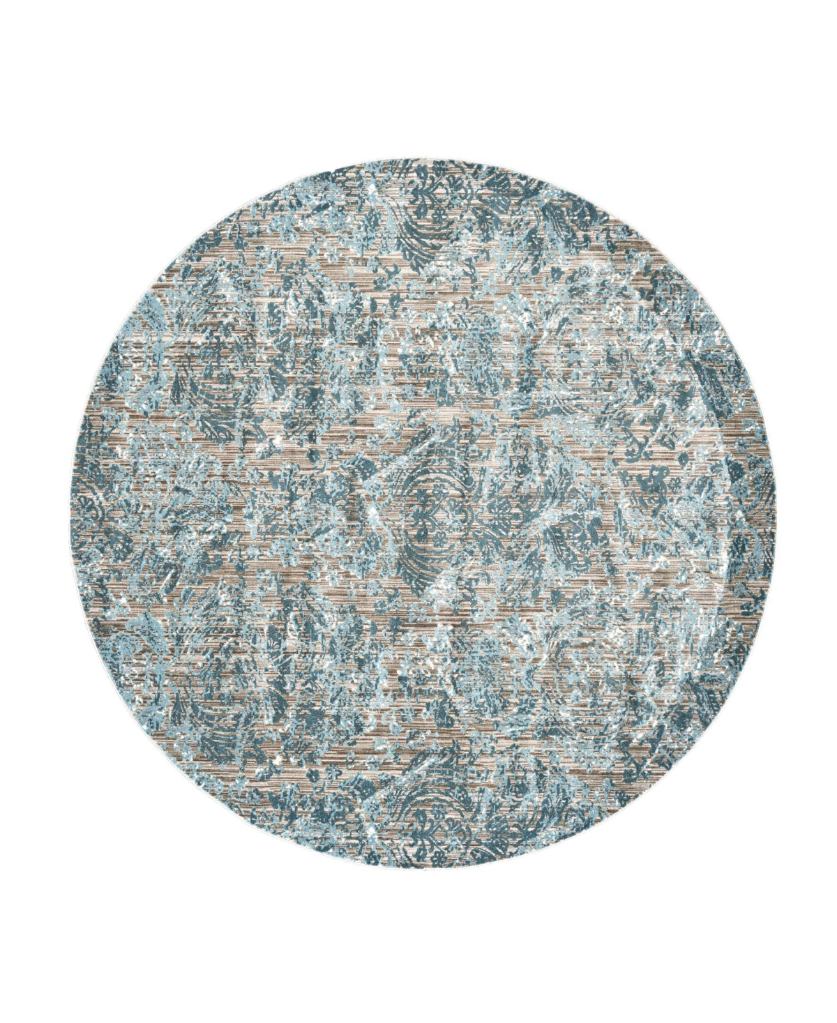 Feizy Mara R3475 Aqua 8'9in x 8'9in Round Rug - Aqua