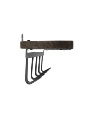 Vintage-like Living Wall Mount 5-Hook Wood Shelf