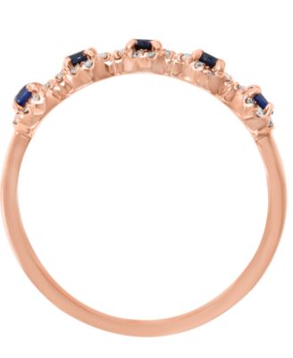 Sapphire (1/3 ct. t.w.) & Diamond (1/6 ct. t.w.) Cluster Band in 14k Rose Gold or 14k White Gold (Also Available in Ruby)
