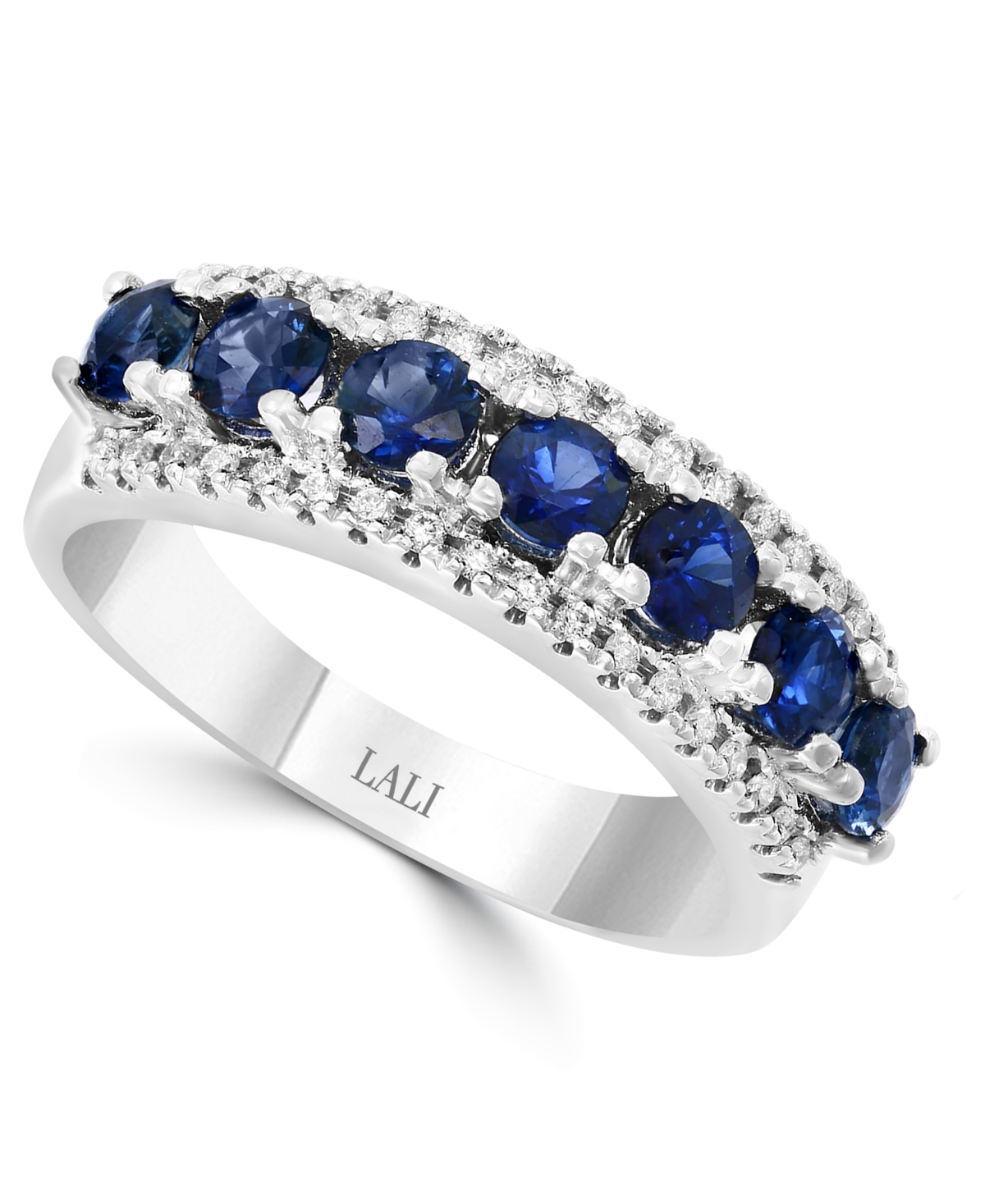 Sapphire (1-1/3 ct. t.w.) & Diamond (1/3 ct. t.w.) Ring in 14k White Gold - Sapphire