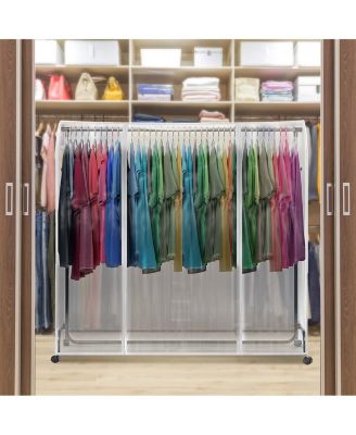 6 ft Clear Garment Rack Cover - Garment Coat Hanger Protector Clothing Storage for Dresses, Suits, Coats, and more