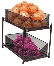 2 Tier Organizer Baskets with Mesh Sliding Drawers