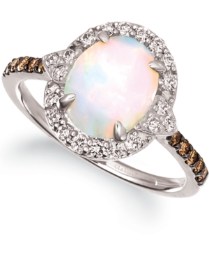 image of Le Vian Neopolitan Opal (1-1/5 ct. t.w.) & Diamond (3/8 ct. t.w.) Ring in 14k White Gold