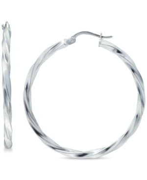image of Giani Bernini Medium Twist Design Hoop Earrings in Sterling Silver, 35mm, Created for Macy-s