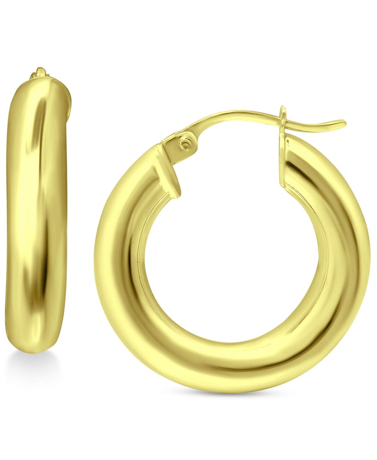 Polished Hoop Earrings, Created for Macy's - Gold Over Silver