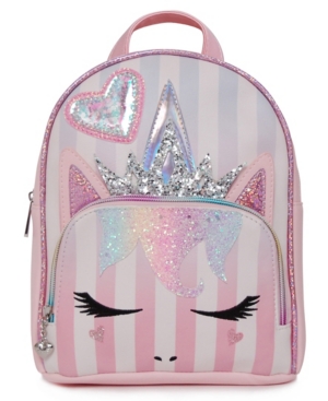 image of Little and Big Girls Miss Gwen Striped Unicorn Mini Backpacks