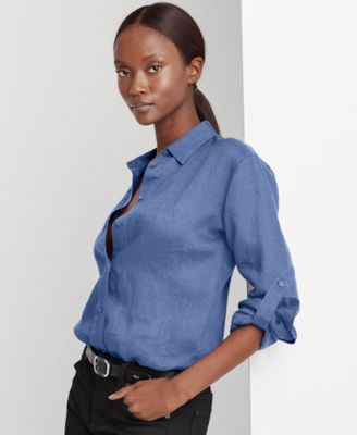 macys womens linen shirts