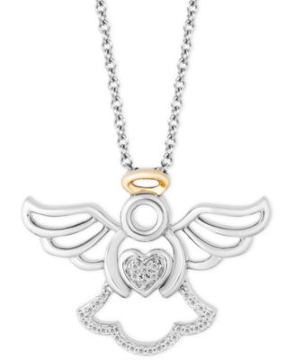 gold and diamond angel necklace