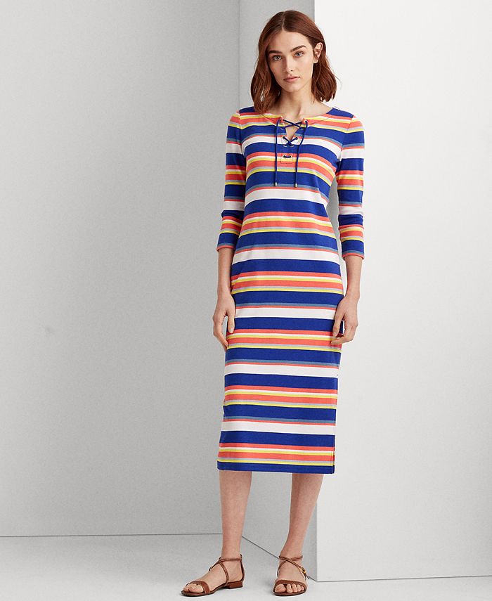 Lauren Ralph Lauren Slim-Fitting Midi Dress & Reviews - Dresses - Women -  Macy's