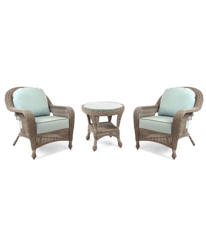 Furniture Sandy Cove Outdoor 3Pc. Set (2 Club Chairs & 1 End Table