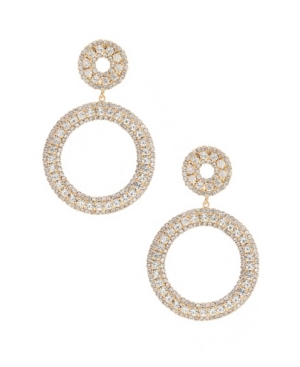 image of Ettika Double Crystal Statement Hoop Earrings