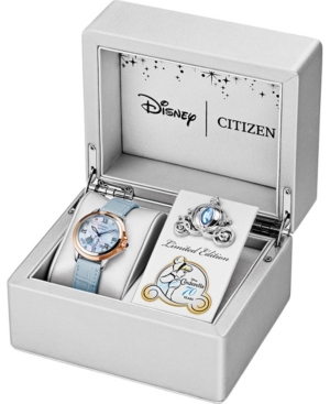 image of Citizen Eco-Drive Women-s Cinderella 70th Anniversary Blue Leather Strap Watch 32mm, A Limited Edition