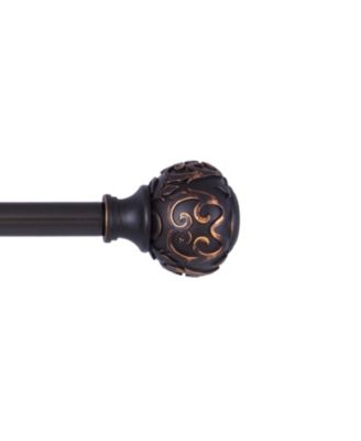 Kenney - Fast Fit™ Carey 5/8" Easy Install Decorative Window Curtain Rod 66-120" Oil Rubbed Bronze