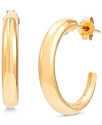 Macy's Polished Tapered Hoop Earrings in 14k Gold - Macy's