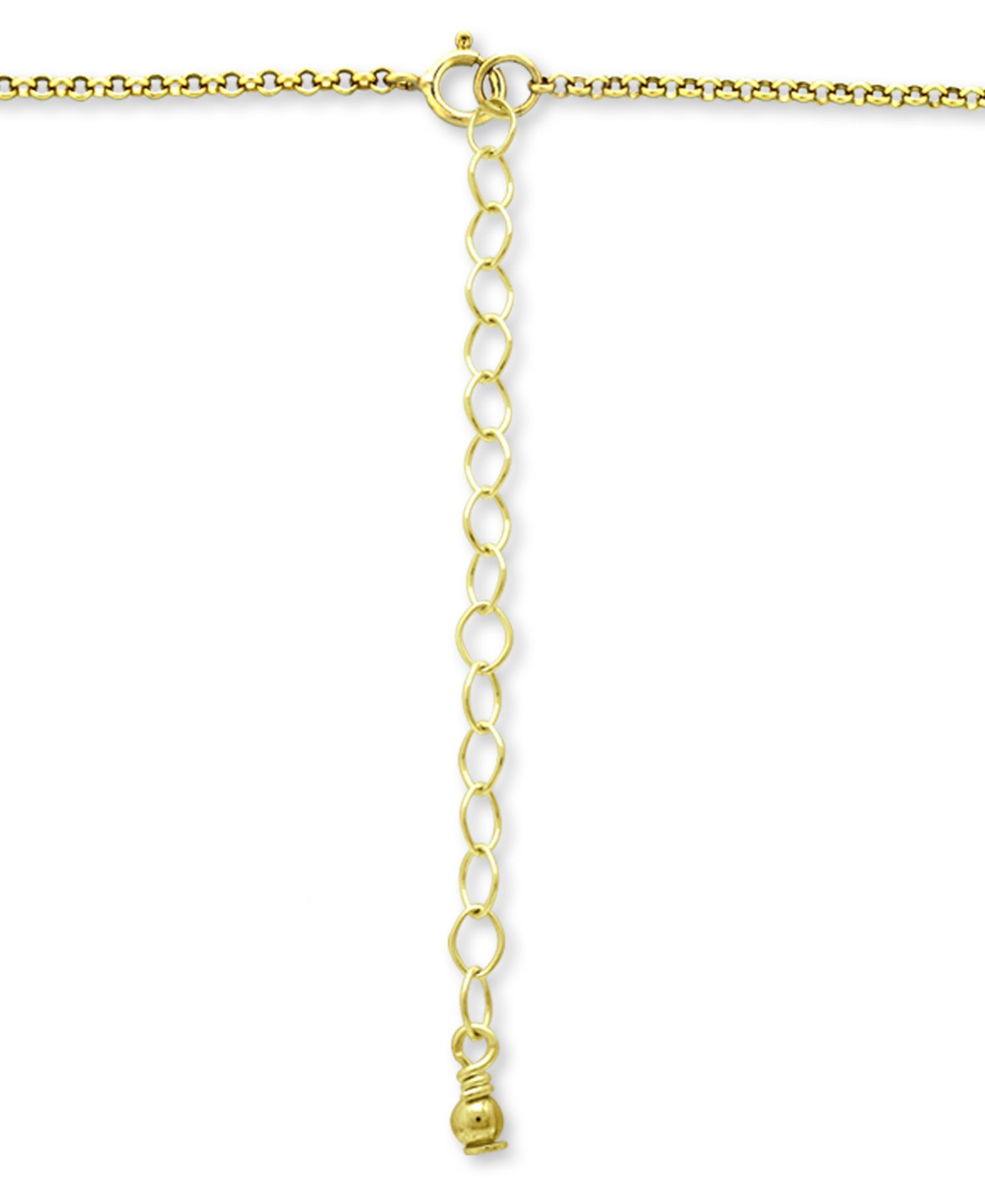 Cubic Zirconia Clam Shell Pendant Necklace in 18k Gold-Plated Sterling Silver, 16" + 2" extender