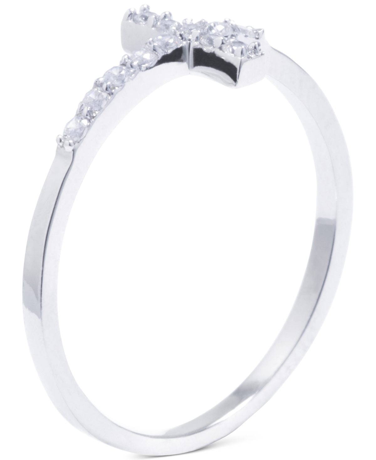 Giani Bernini Cubic Zirconia East-West Cross Ring in Sterling Created for Macy's - Silver