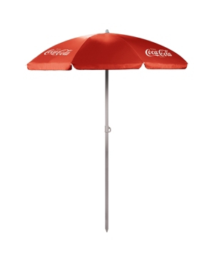 Picnic Time Oniva By  Coca-cola 5.5 Ft. Portable Beach Umbrella In Red
