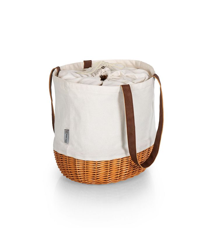 Picnic Time Coronado Canvas and Willow Basket Tote Macy's