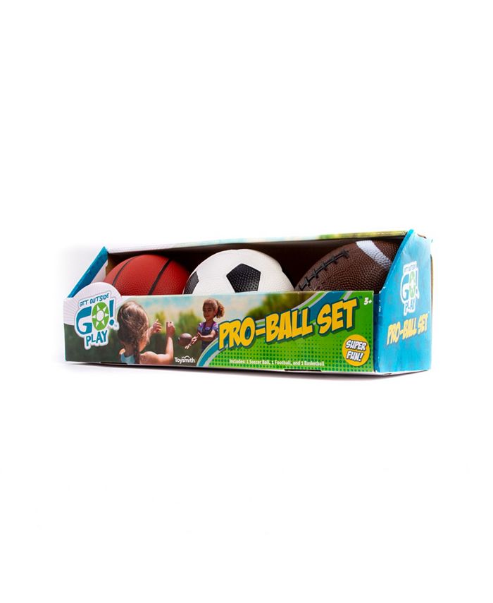 Toysmith Get Outside Go ProBall Set, Pack of Soccer Ball, Football and