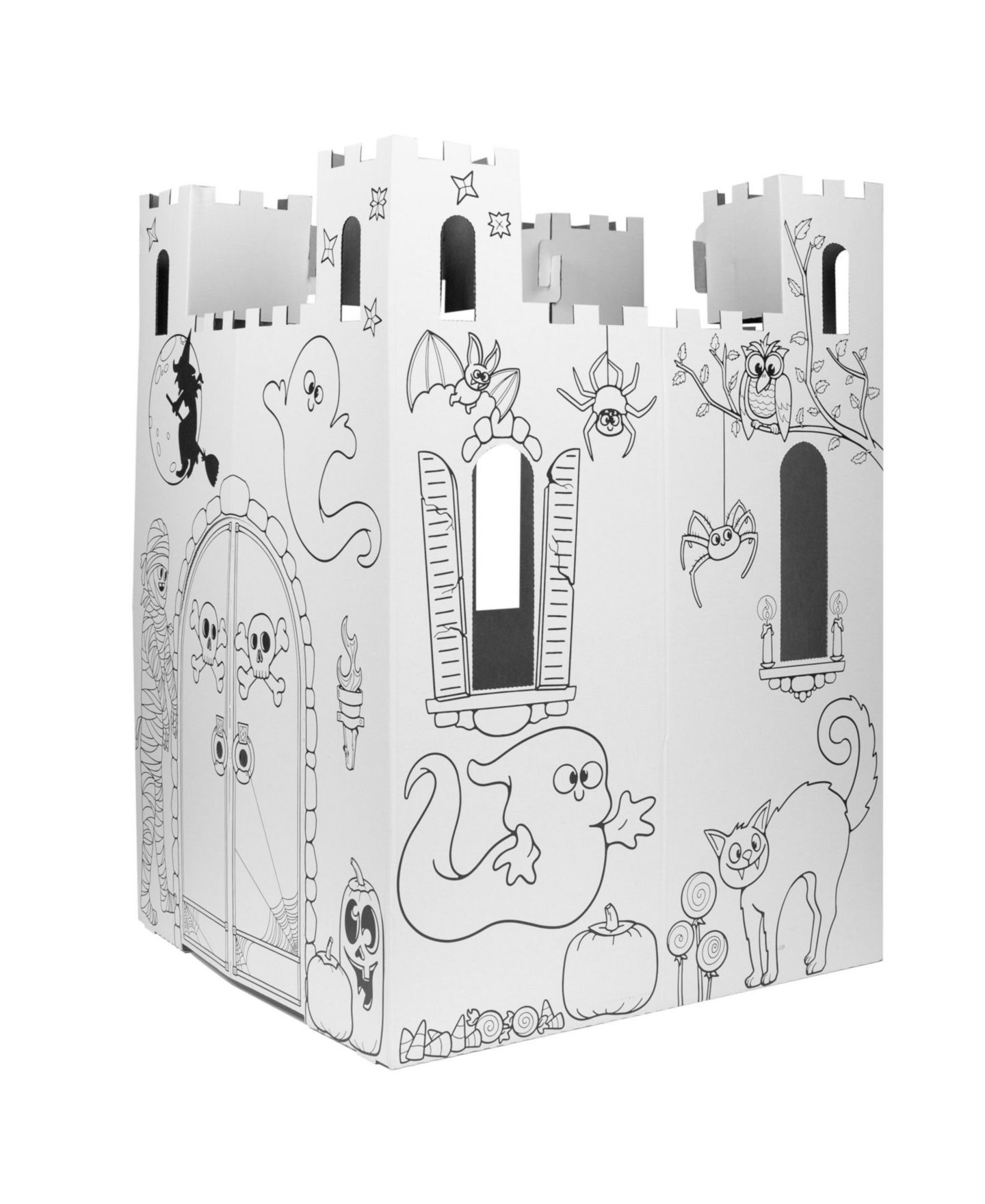 Детская игрушка Style Me Up! Haunted Castle Color 1-Piece Cardboard Playhouse, Ages 4+ — фото 4