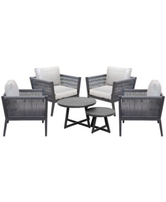 Furniture - Braxtyn Outdoor 5-Pc. Seating Set (4 Club Chairs & Round Nesting Coffee Table) with Sunbrella&reg; Cushions