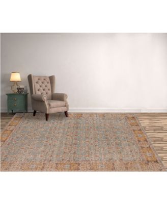 Eternal ETE-27 Teal/ Gold 7'6" x 9'6" Area Rug
