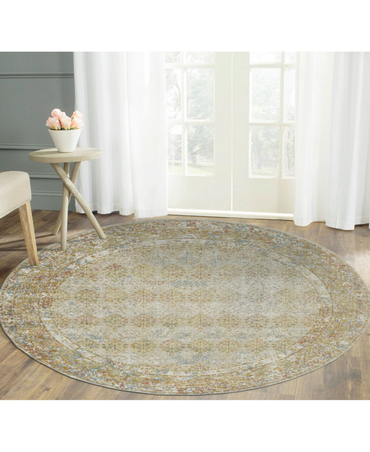 Amer Rugs Eternal Ete-16 Beige/Rust 6'7" Round Rug
