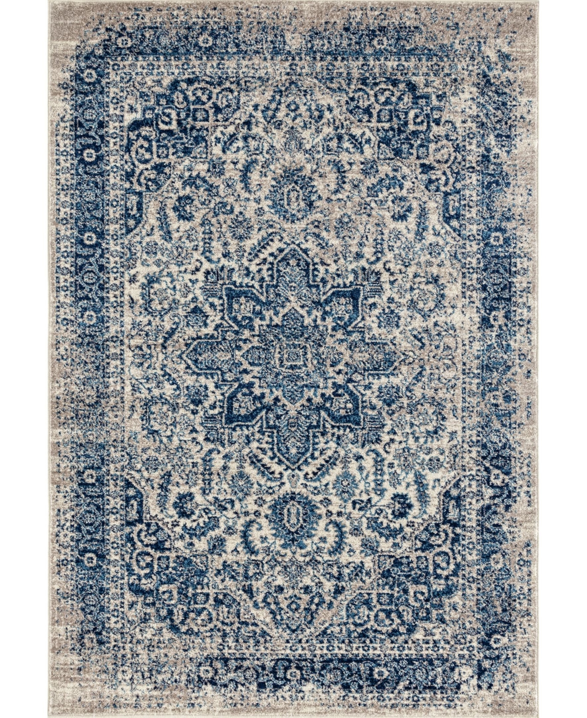Amer Rugs Manhattan Man-39 Beige/Teal 7'9in x 11' Area Rug - Beige/Teal