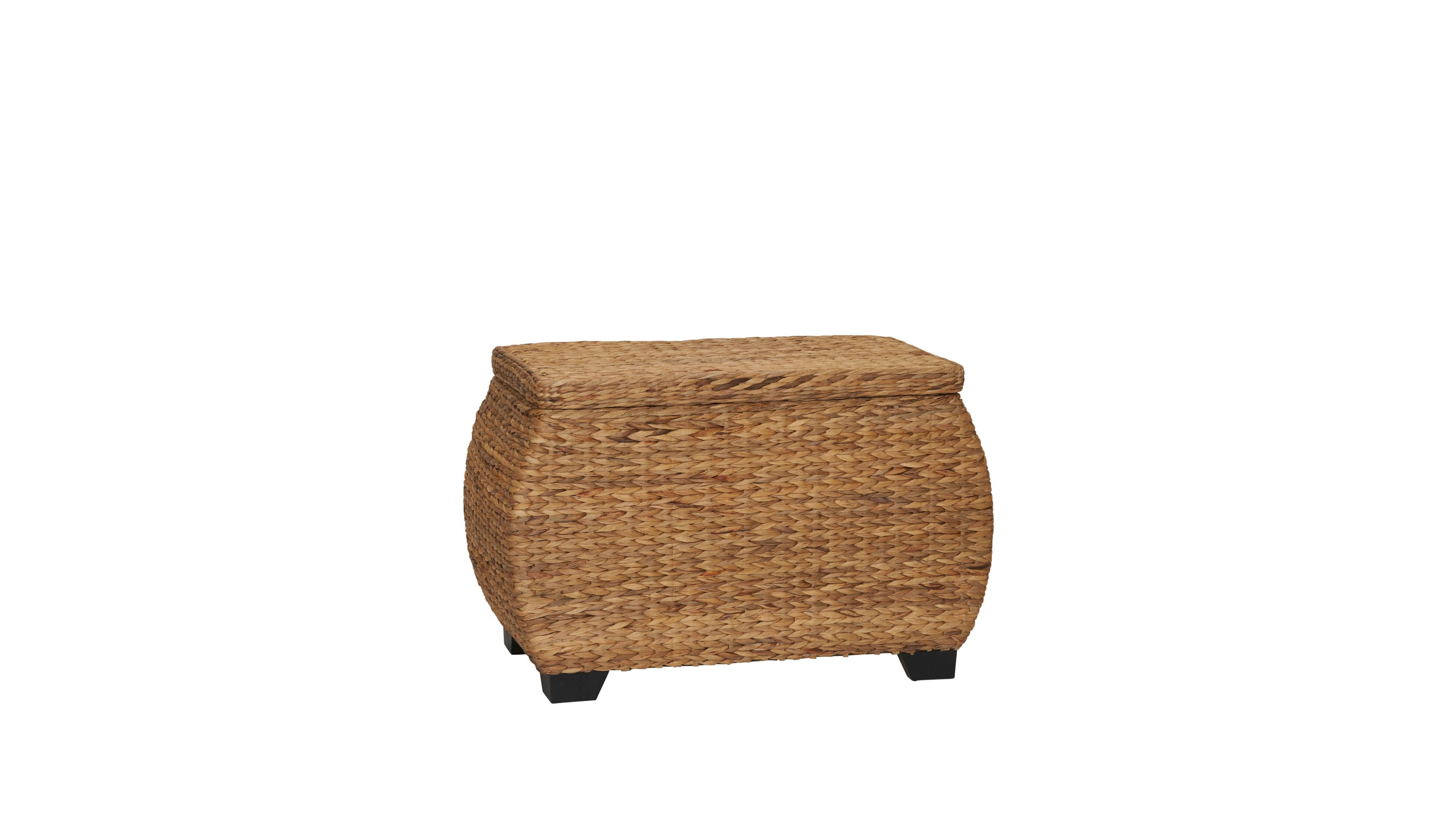 Household Essential Large Curved Wicker Storage Chest with Liner Water Hyacinth