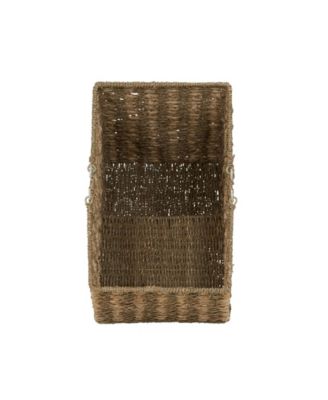 Sea Grass and Corn Husk Stair Step Basket