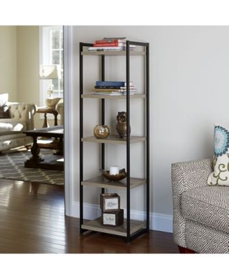 Household Essential Ashwood 5-Shelf Storage Tower