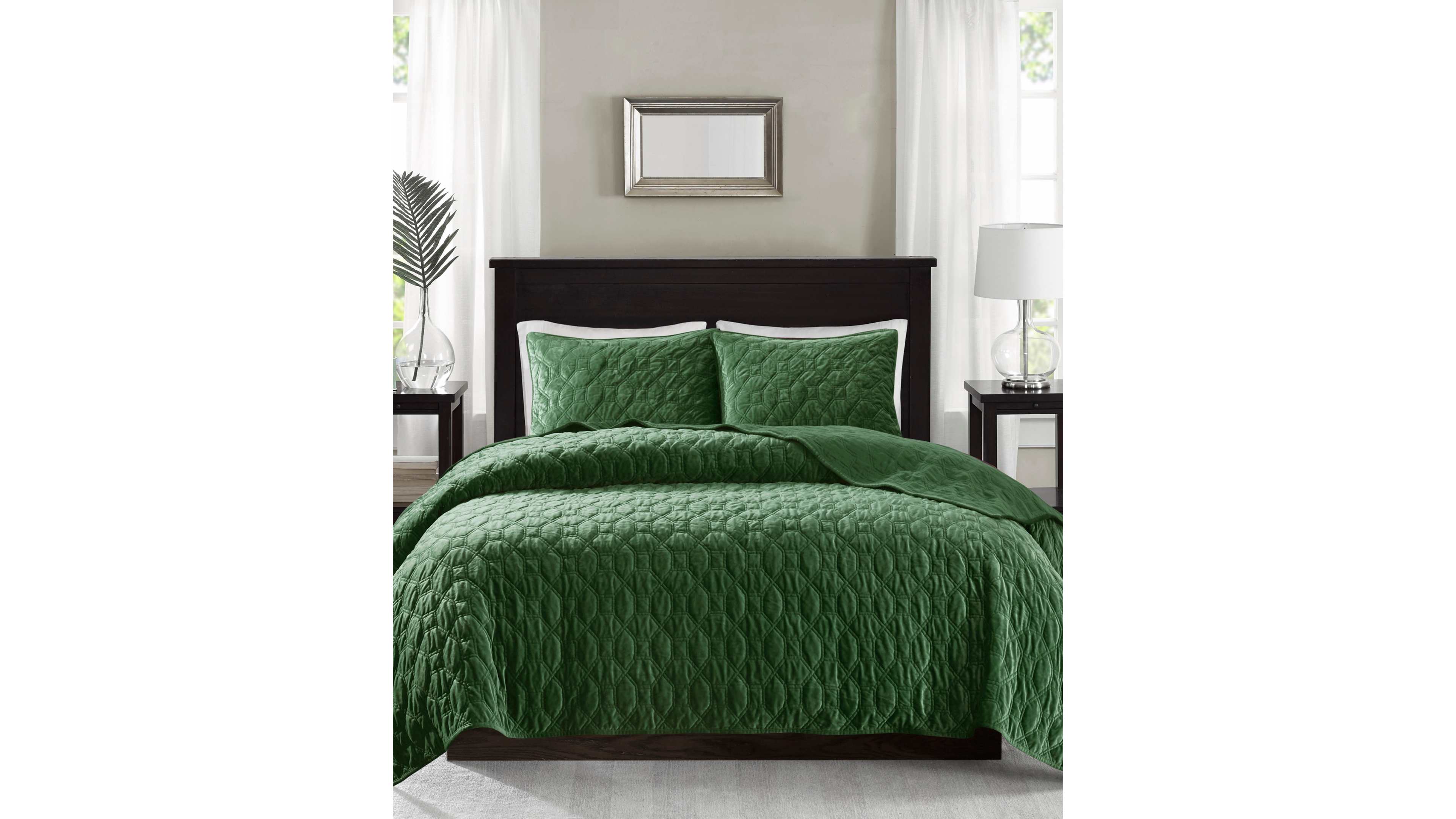Madison Park Harper Quilted Velvet 3-Pc. Quilt Set, King/California King