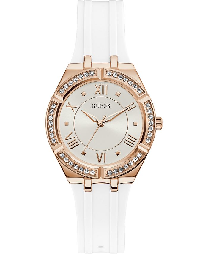 GUESS - Women's White Silicone Strap Watch 36mm