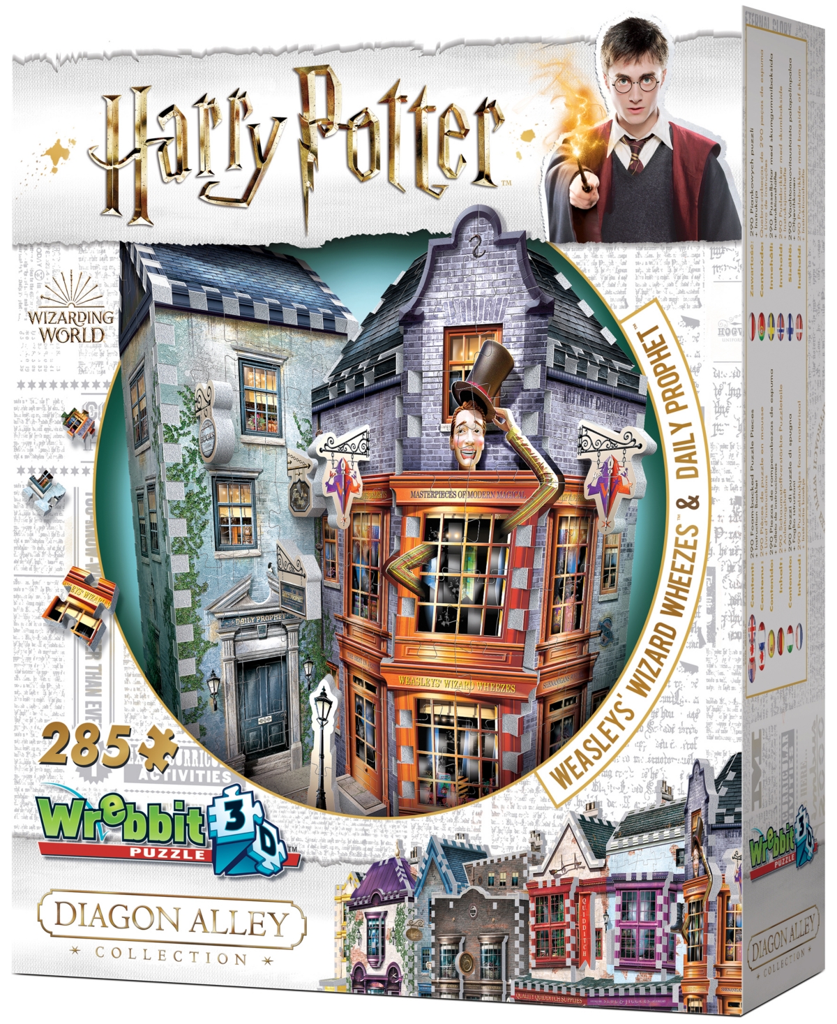 Wrebbit Harry Potter Daigon Alley Collection - Weasleys' Wizard Wheezes Daily Prophet 3D Puzzle- 285 Pieces