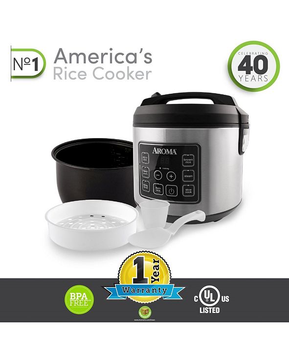 Aroma ARC150SB 20 Cup Cooked Digital CoolTouch Rice Cooker, Food