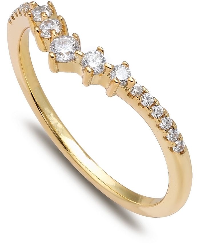 Giani Bernini - Cubic Zirconia V Band in 18k Gold-Plated Sterling Silver