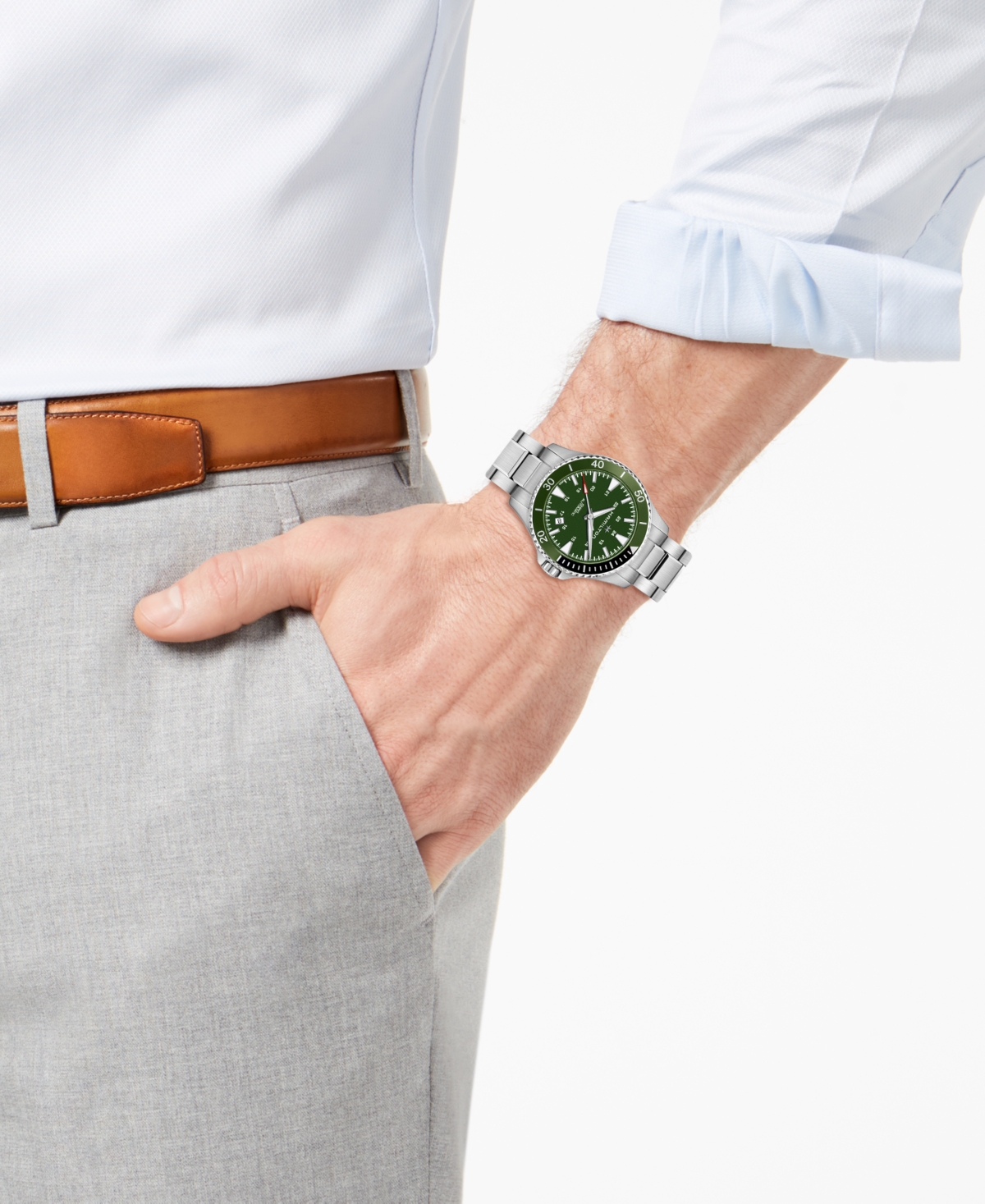Shop Hamilton Men's Swiss Automatic Scuba Stainless Steel Bracelet Watch 40mm