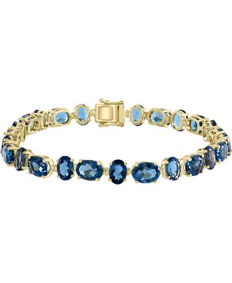 14k gold blue topaz bracelet