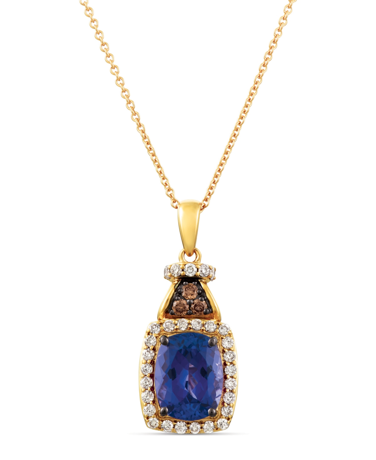 Blueberry Tanzanite (2 ct. t.w.) & Diamond (1/3 ct. t.w.) 18" Pendant Necklace in 14k Gold (Also Available in 14K White Gold) - White Gold