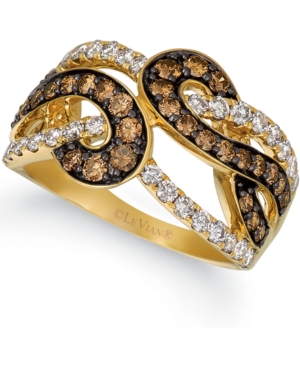 image of Le Vian Chocolate Diamond (3/4 ct. t.w.) & Nude Diamond (5/8 ct. t.w.) Statement Ring in 14k Gold
