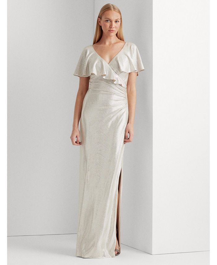 Lauren Ralph Lauren Cold-Shoulder Jersey Gown - Macy's