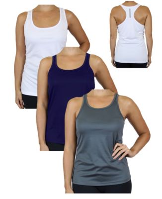 Women's Moisture Wicking Racerback Tanks, Pack of 3