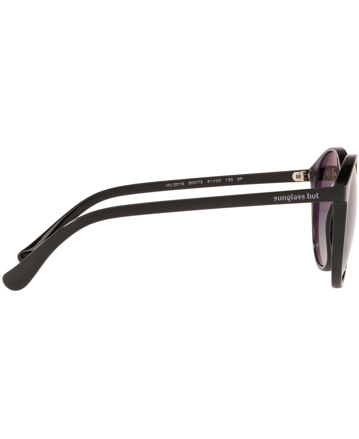 Женские поляризационные солнцезащитные очки Sunglass Hut Collection 0HU2019, цвет: Блестящий чёрный / Градиентный серый — фото 4