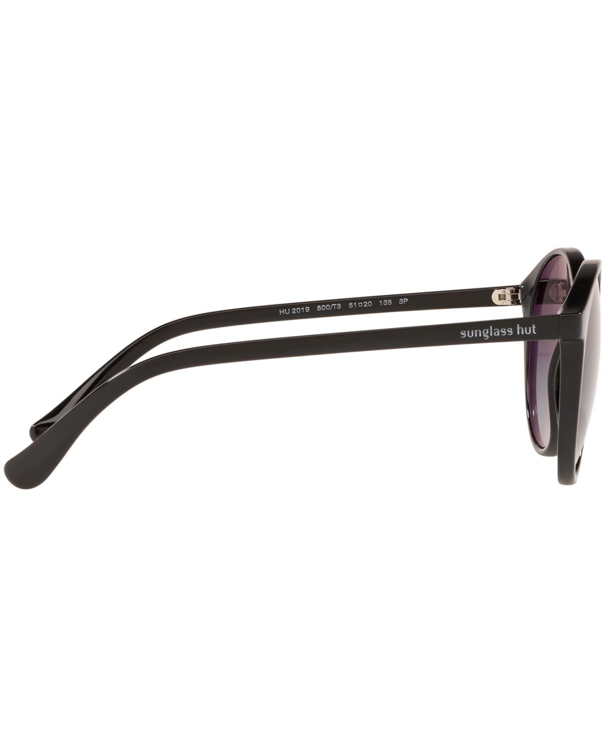 Shop Sunglass Hut Collection Polarized Sunglasses, 0hu2019 In Shiny Black,polar Gradient Grey