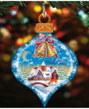 Designocracy Winter Drop Wooden Christmas Ornament, Set Of 2 In Multi